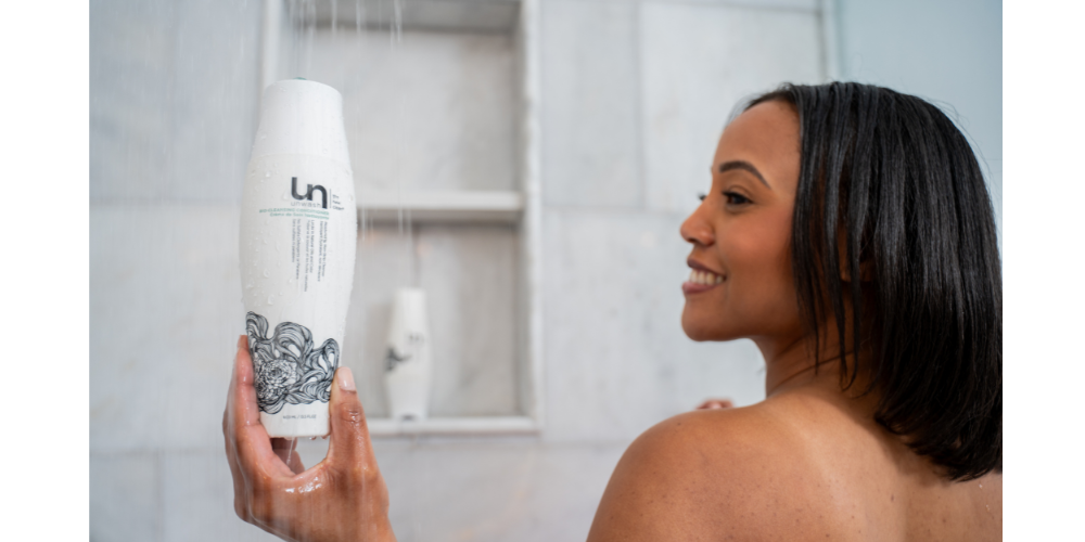 Bio-Cleansing Conditioner in shower setting