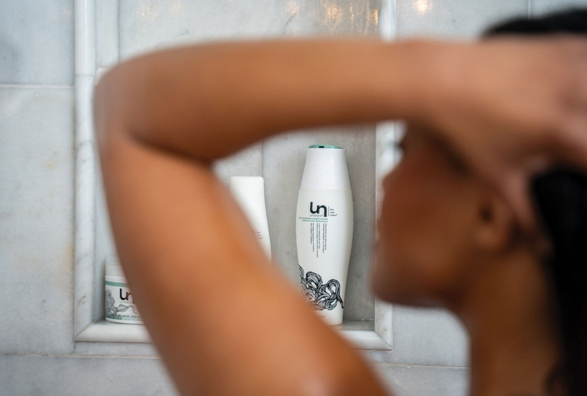 unwash hair care products for a simple daily routine including conditioner and leave-in treatment
